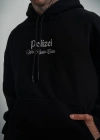 Üç İplik Kapşonlu Dijital Patchli SweatShirt - Siyah