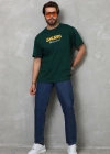 ERKEK Basic Bisiklet Yaka Oversize T-Shirt - Yeşil