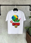 Unisex Baskılı Kısa Kol Çocuk T-Shirt - Beyaz