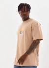 ERKEK Baskılı Oversize T-Shirt - Bej