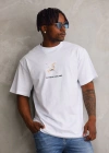ERKEK Baskılı Oversize T-Shirt - Beyaz
