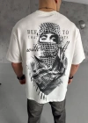 ERKEK Baskılı Oversize T-Shirt - Beyaz