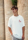 ERKEK Baskılı Oversize T-Shirt - Beyaz