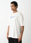 ERKEK Baskılı Oversize T-Shirt - Beyaz