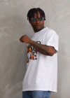 ERKEK Baskılı Oversize T-Shirt - Beyaz
