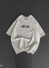 Kadın Baskılı Oversize T-Shirt - Beyaz