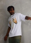 ERKEK Baskılı Oversize T-Shirt - Beyaz