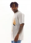 ERKEK Baskılı Oversize T-Shirt - Gri