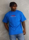 ERKEK Baskılı Oversize T-Shirt - Mavi