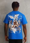 ERKEK Baskılı Oversize T-Shirt - Mavi