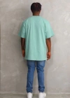 ERKEK Baskılı Oversize T-Shirt - Mint Yeşili