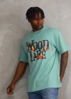 ERKEK Baskılı Oversize T-Shirt - Mint Yeşili