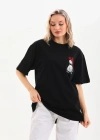 Kadın Baskılı Oversize - Siyah