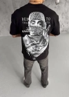 ERKEK Baskılı Oversize T-Shirt - Siyah