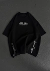 Kadın Baskılı Oversize T-Shirt - Siyah