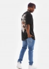 ERKEK Baskılı Oversize T-Shirt - Siyah