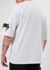 Erkek Bisiklet Yaka Baskılı Oversize T-Shirt - Beyaz
