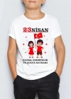 Unisex Çocuk Baskılı T-Shirt - Beyaz