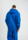 ERKEK Double Oversize Kapşonlu Basic SweatShirt - Mavi