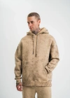 ERKEK Double Oversize Kapşonlu Yıkamalı SweatShirt - Bej