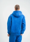 ERKEK Double Oversize Kapşonlu Yıkamalı SweatShirt - Mavi