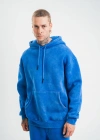 ERKEK Double Oversize Kapşonlu Yıkamalı SweatShirt - Mavi