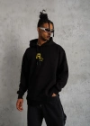 ERKEK Kapşonlu Baskılı Sweetshirt - Siyah