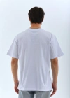 ERKEK Oversize Düz Bisiklet Yaka T-Shirt - Beyaz