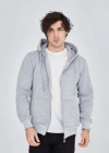 ERKEK Tam Fermuarlı Kapşonlu  SweatShirt - Gri