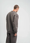 Uzun Kol Bisiklet Yaka Basic SweatShirt - Füme