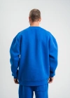 Uzun Kol Bisiklet Yaka Basic SweatShirt - Mavi