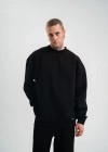 ErkeknUzun Kol Bisiklet Yaka Basic SweatShirt - Siyah
