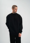 ErkeknUzun Kol Bisiklet Yaka Basic SweatShirt - Siyah