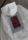 Uzun Kol Kapüşonlu Ön Ve Arka Baskılı SweatShirt - Beyaz