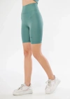 Yüksek Bel Biker Sporcu Şort - Mint Yeşil