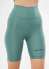 Yüksek Bel Biker Sporcu Şort - Mint Yeşili