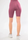 Yüksel Bel Dalgıç Biker Şort - Mor