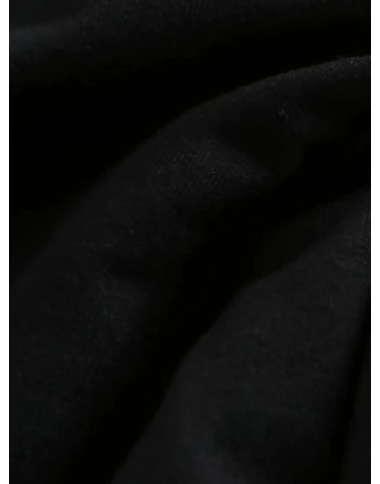 Kadın Penye Compack Baskılı Oversize Kısa Kol Bisiklet Yaka T-shirt - Siyah