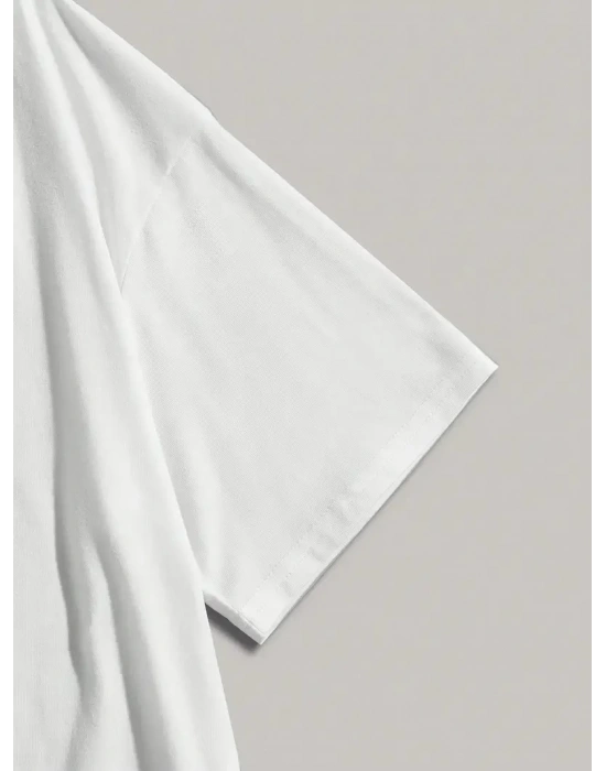 Kadın Penye Compack Dark Angel Baskılı Kısa Kol Yazlık T-shirt- Beyaz