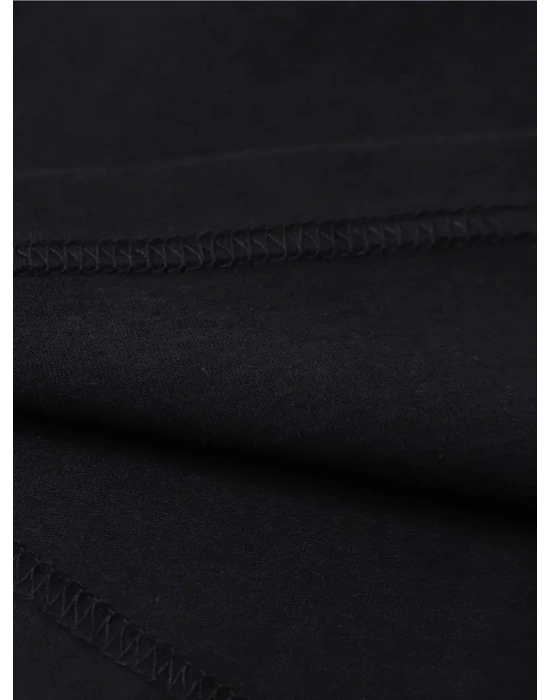 Erkek  Penye  SPACEBALLS Erkek Baskılı  Bisiklet Yaka Kısa Kol Yazlık T-shirt - Siyah