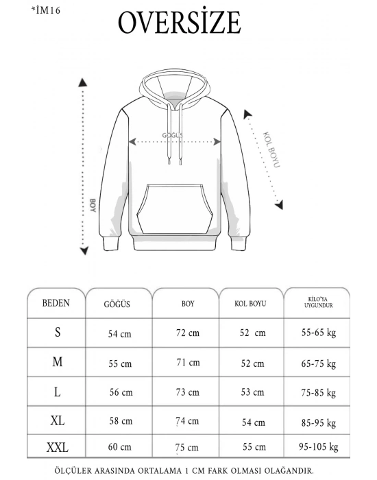 3 İplik Kapşonlu Sweatshirt - Beyaz