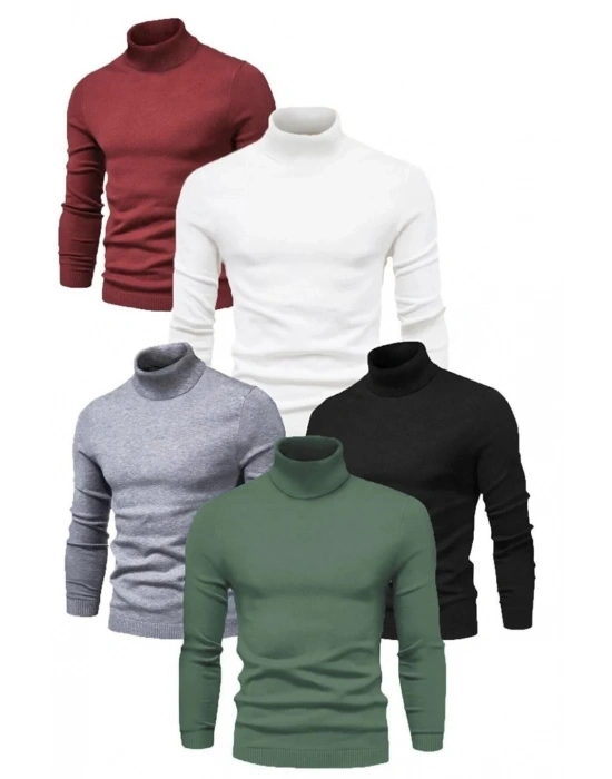 ERKEK 5 Adet Kaşkorse Boğazlı Full Likralı Fitilli Slimfit Body