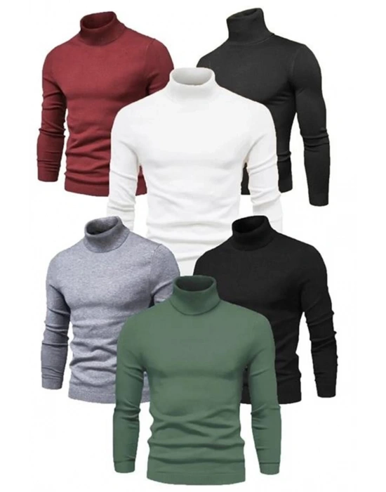 ERKEK 6 Adet  Kaşkorse Boğazlı Full Likralı Fitilli Body Kazak