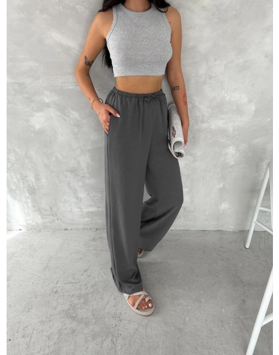Ayrobin Oversize Kadın Pantalon - Füme