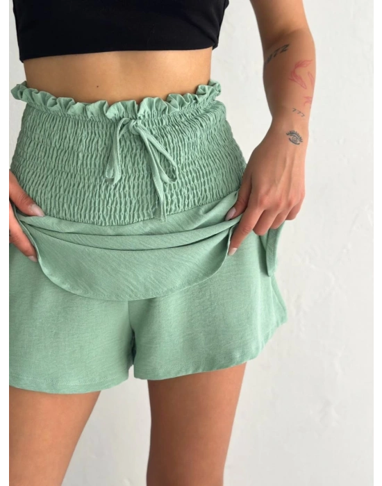 Ayrobin Şortlu Etek - Su Yeşili