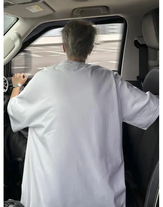 Baskı Erkek Oversive Tişört Grafik Tişört Erkek Outdoor Kıyafetleri Sporda ve - Beyaz