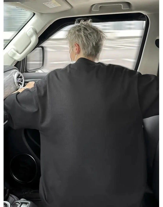 Baskı Oh Erkek Oversive Tişört Grafik Tişört Erkek Outdoor Kıyafetleri Sporda ve - Siyah