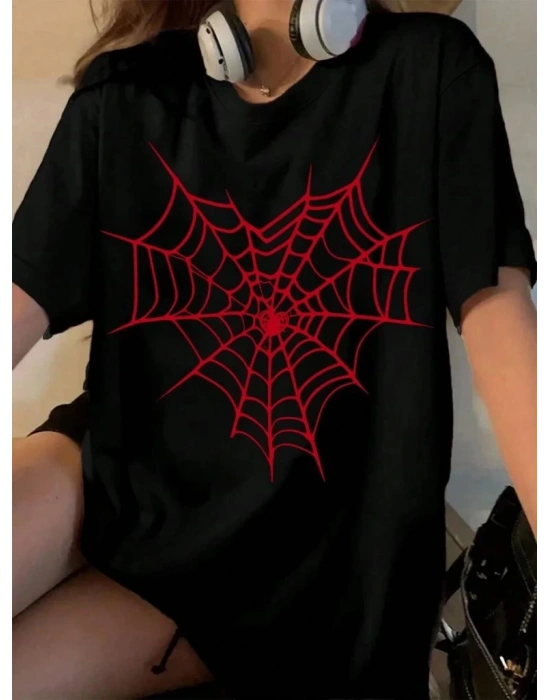 Baskılı Kadın T-shirt - Siyah