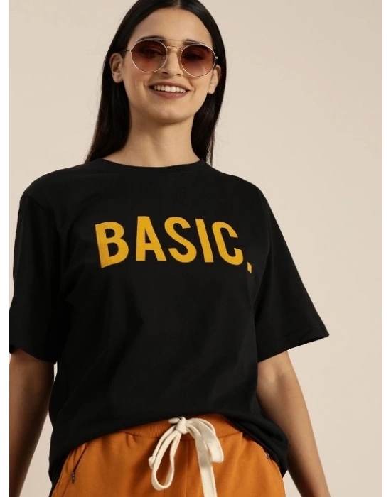 Baskılı Kadın T-shirt - Siyah
