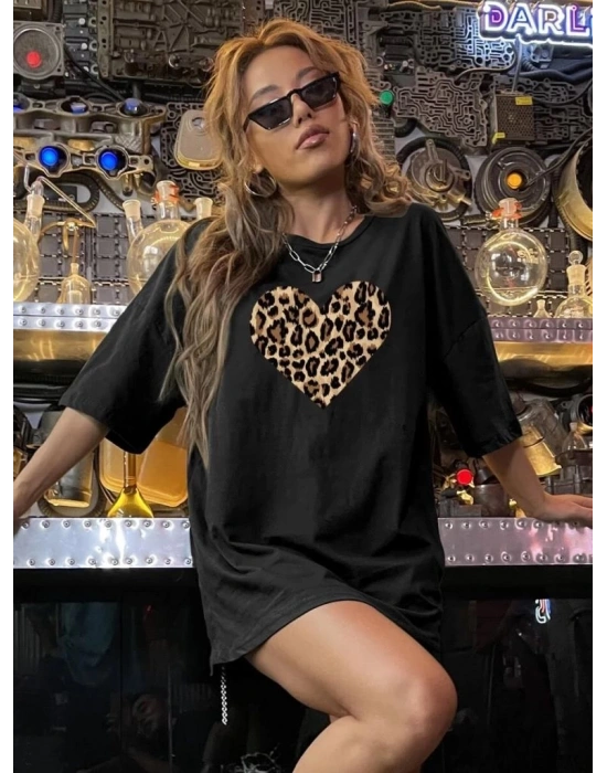 Baskılı Kadın T-shirt - Siyah